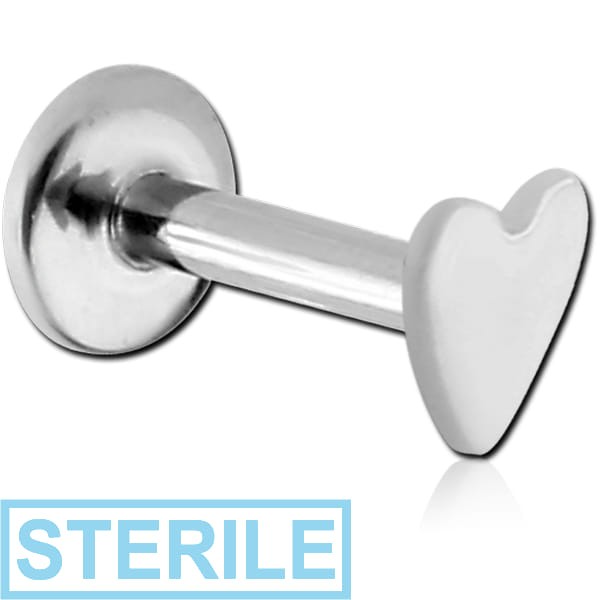 STERILE SURGICAL STEEL INTERNALLY THREADED MICRO LABRET WITH HEART