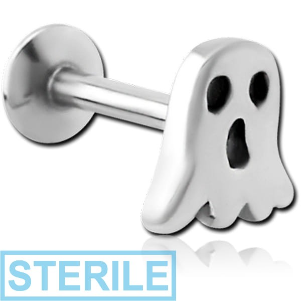 STERILE SURGICAL STEEL INTERNALLY THREADED MICRO LABRET - GHOST