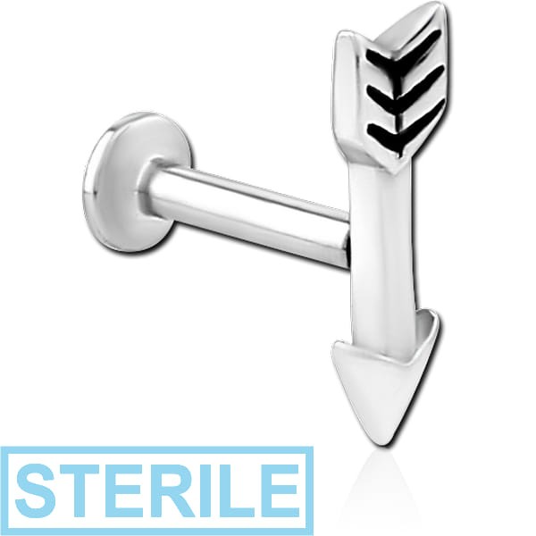 STERILE SURGICAL STEEL INTERNALLY THREADED MICRO LABRET - AROW