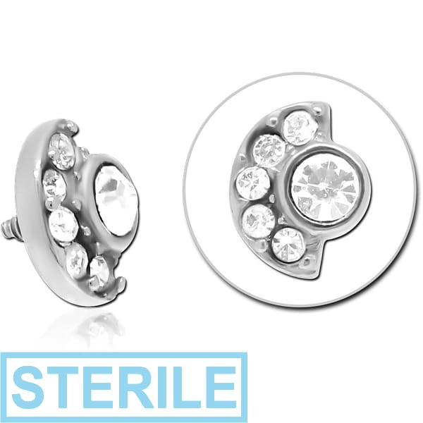 STERILE SURGICAL STEEL JEWELLED MICRO ATTACHMENT FOR 1.2MM INTERNALLY THREADED PINS - MOON AND STARS