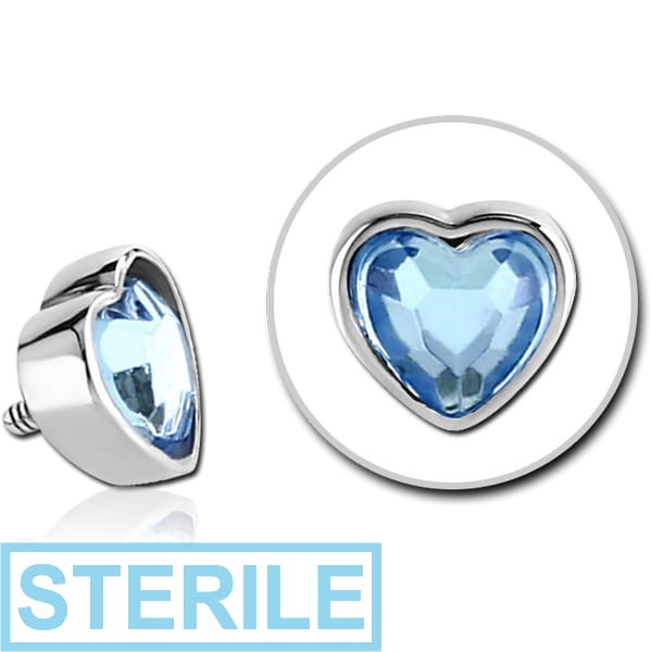 STERILE SURGICAL STEEL JEWELLED MICRO ATTACHMENT FOR 1.2MM INTERNALLY THREADED PINS - HEART