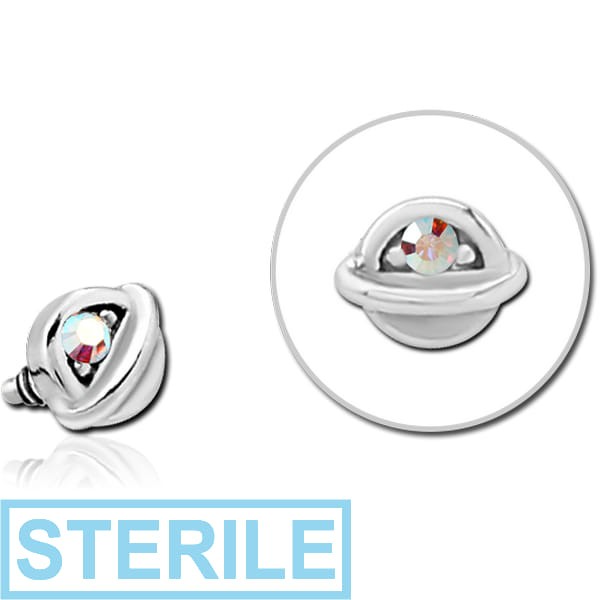 STERILE SURGICAL STEEL JEWELLED MICRO ATTACHMENT FOR 1.2MM INTERNALLY THREADED PINS - HALF OPEN EYE