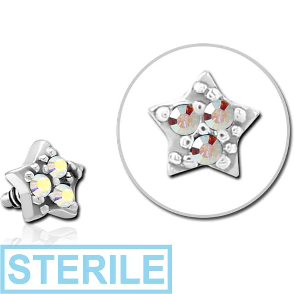 STERILE SURGICAL STEEL JEWELLED MICRO ATTACHMENT FOR 1.2MM INTERNALLY THREADED PINS - STAR PRONGS