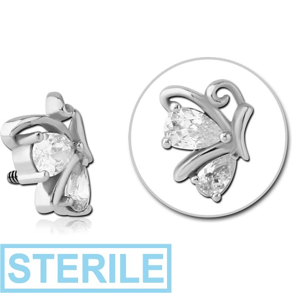 STERILE SURGICAL STEEL JEWELLED MICRO ATTACHMENT FOR 1.2MM INTERNALLY THREADED PINS - BUTTERFLY