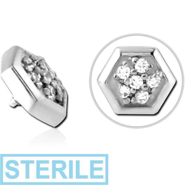 STERILE SURGICAL STEEL JEWELLED MICRO ATTACHMENT FOR 1.2MM INTERNALLY THREADED PINS - HEXAGON