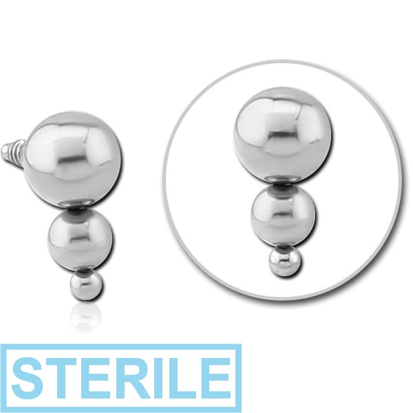 STERILE SURGICAL STEEL MICRO ATTACHMENT FOR 1.2MM INTERNALLY THREADED PINS - TRIPLE BALLS