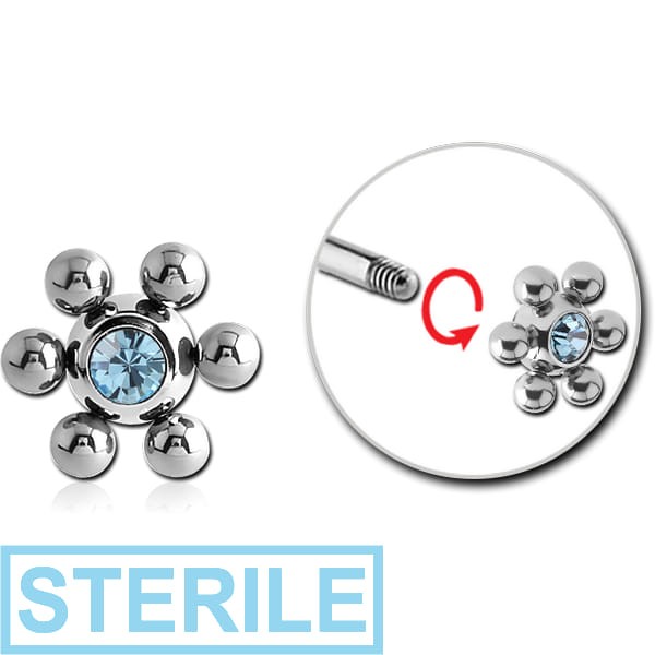 STERILE SURGICAL STEEL VALUE CRYSTAL JEWELLED FLOWER BALL