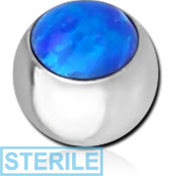 STERILE SURGICAL STEEL JEWELLED MICRO BALL WITH SYNTHETIC OPAL