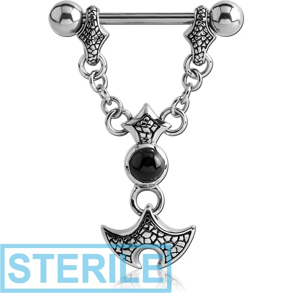 STERILE SURGICAL STEEL KOOL KATANA NIPPLE SHIELD WITH ONYX