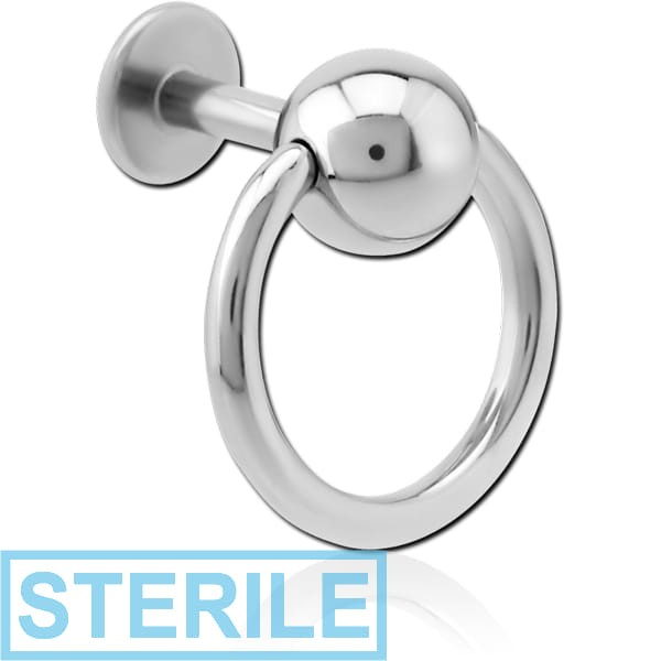 STERILE SURGICAL STEEL LABRET WITH SLAVE BALL