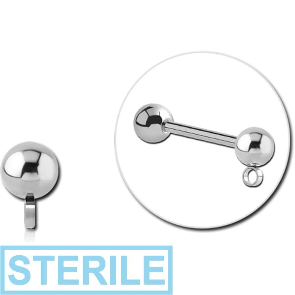STERILE SURGICAL STEEL MICRO BALL WITH VERTICAL HOOP