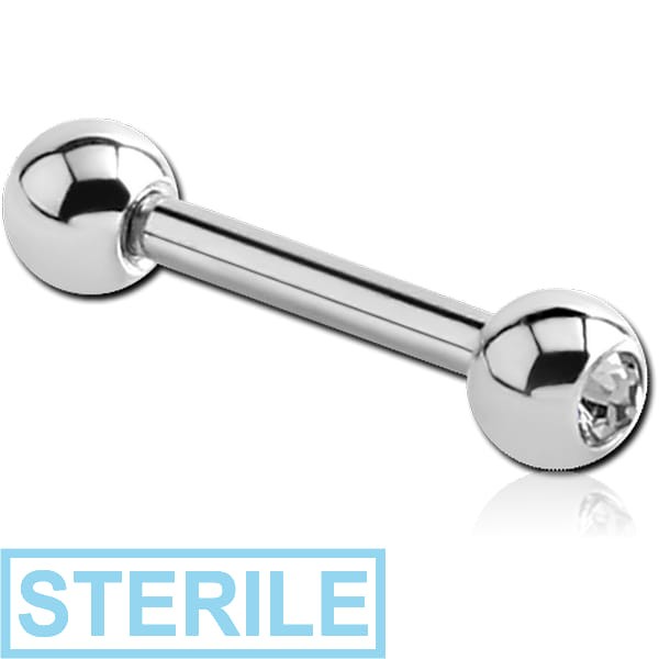STERILE SURGICAL STEEL OPTIMA CRYSTAL JEWELLED MICRO BARBELL