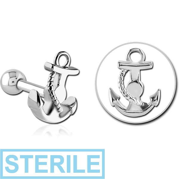 STERILE SUGICAL STEEL TRAGUS MICRO BARBELL - ANCHOR