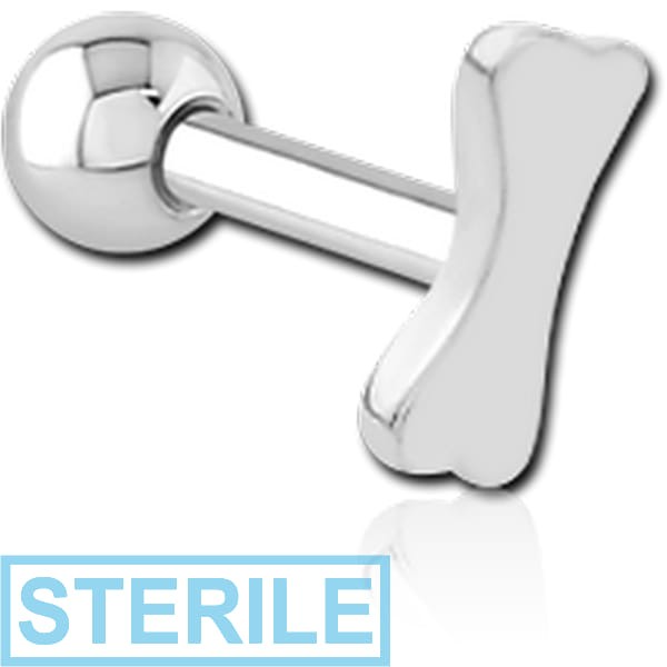 STERILE SURGICAL STEEL TRAGUS MICRO BARBELL - BONE