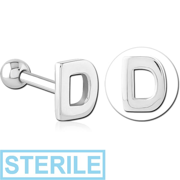 STERILE SURGICAL STEEL TRAGUS MICRO BARBELL - D