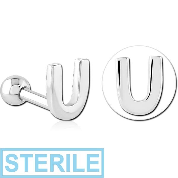 STERILE SURGICAL STEEL TRAGUS MICRO BARBELL - U