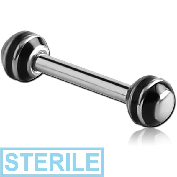 STERILE SURGICAL STEEL MICRO BARBELL WITH STRIPED BALLS