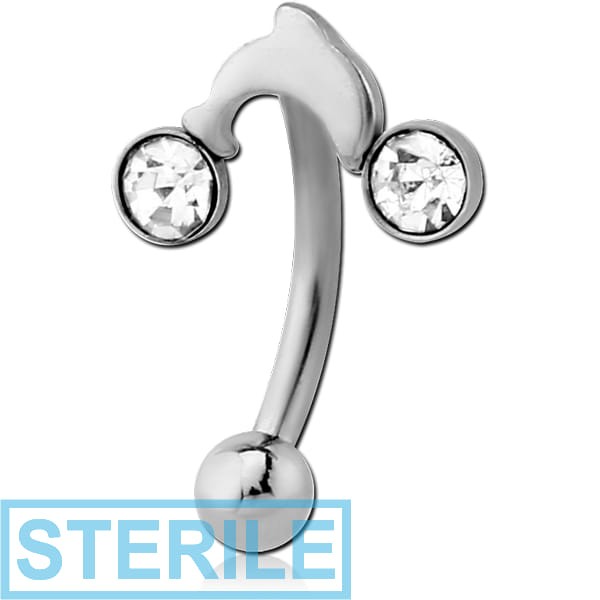 STERILE SURGICAL STEEL JEWELLED FANCY CURVED MICRO BARBELL