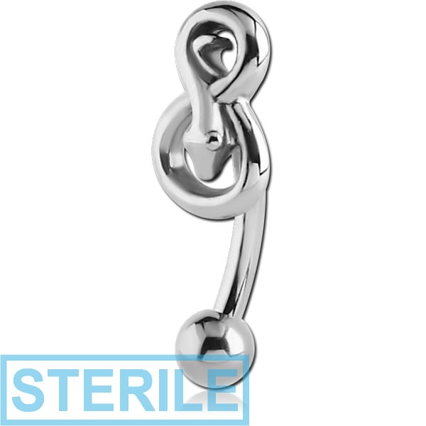 STERILE SURGICAL STEEL FANCY CURVED MICRO BARBELL - SNAKE