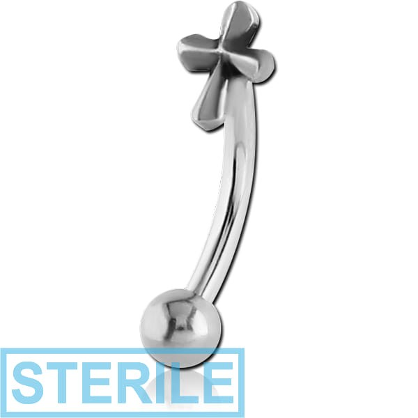 STERILE SURGICAL STEEL FANCY CURVED MICRO BARBELL - CROSS