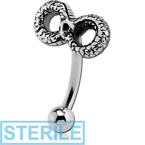 STERILE SURGICAL STEEL FANCY CURVED MICRO BARBELL - SNAKE INFINITY