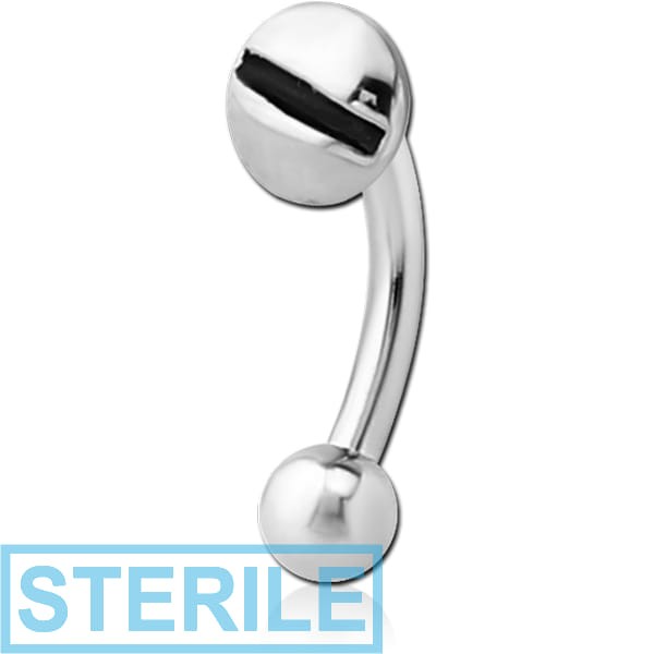 STERILE SURGICAL STEEL FANCY CURVED MICRO BARBELL - SCREW HEAD