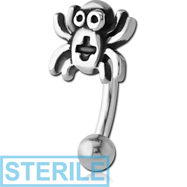 STERILE SURGICAL STEEL FANCY CURVED MICRO BARBELL - SPIDER