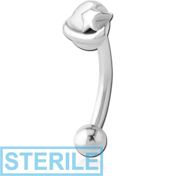 STERILE SURGICAL STEEL FANCY CURVED MICRO BARBELL - EYE STAR