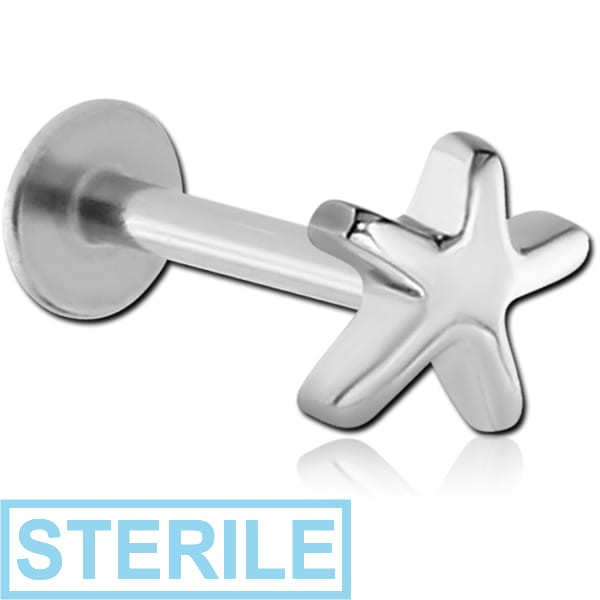 STERILE SURGICAL STEEL MICRO LABRET WITH ATTACHMENT - STAR