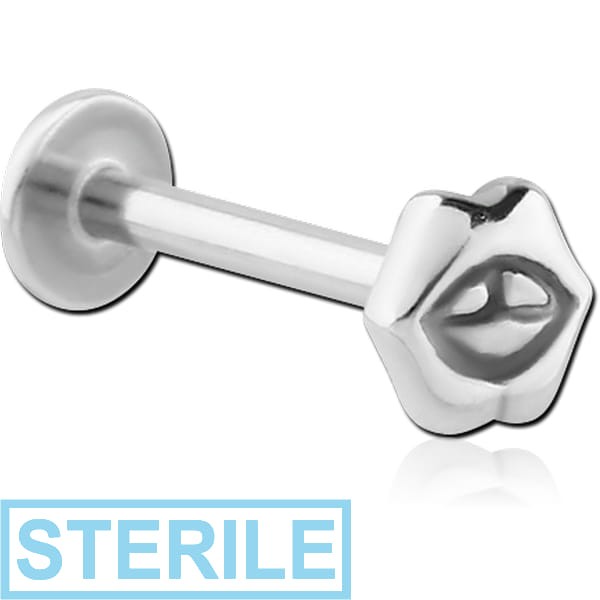STERILE SURGICAL STEEL MICRO LABRET WITH ATTACHMENT - MOUTH