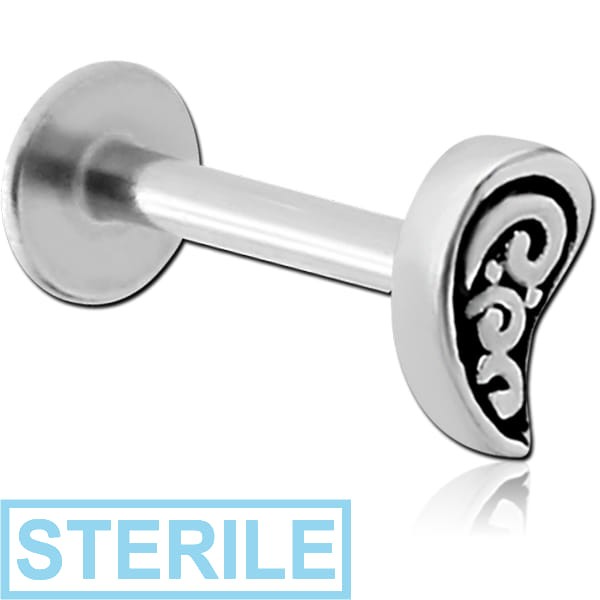 STERILE SURGICAL STEEL MICRO LABRET WITH ATTACHMENT - FILIGREE
