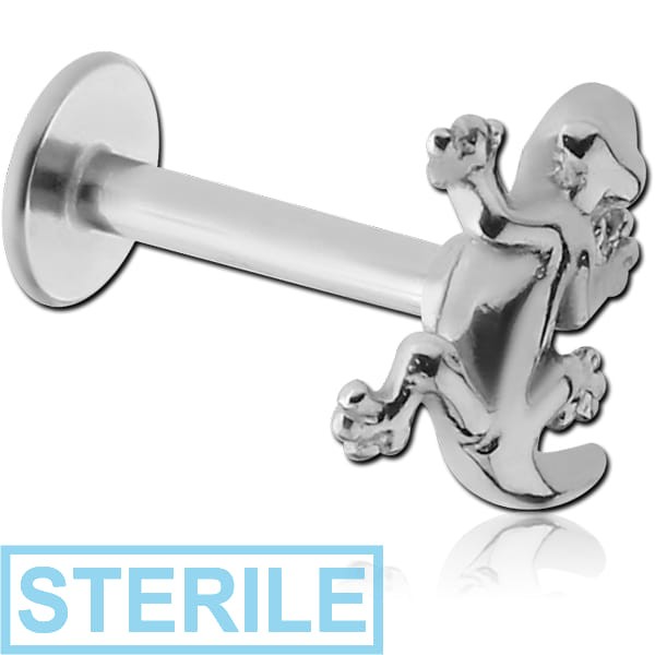 STERILE SURGICAL STEEL MICRO LABRET WITH ATTACHMENT - SALAMANDER
