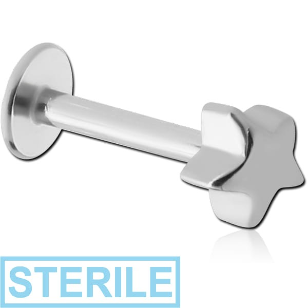 STERILE SURGICAL STEEL MICRO LABRET WITH ATTACHMENT - STAR