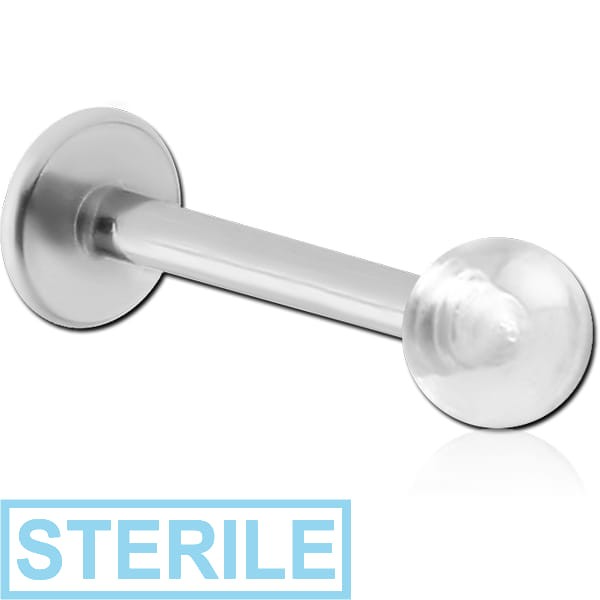 STERILE SURGICAL STEEL MICRO LABRET WITH UV ACRYLIC BALL