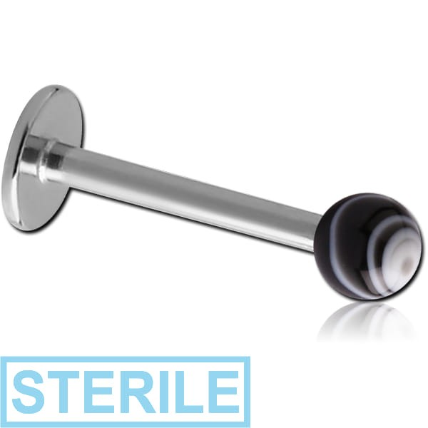 STERILE SURGICAL STEEL MICRO LABRET UV MARBLE BALL