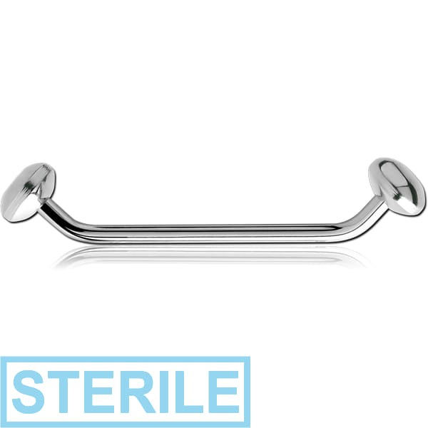 STERILE TITANIUM LONG 45 DEGREEREE OPEN STAPLE MICRO BARBELL WITH DISCS