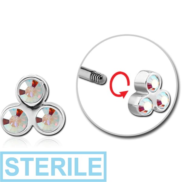 STERILE SURGICAL STEEL MICRO THREADED JEWELLED ATTACHMENT