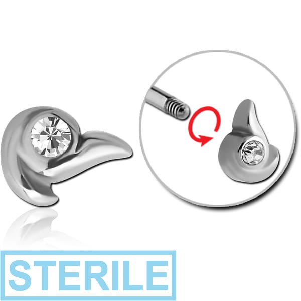 STERILE SURGICAL STEEL MICRO THREADED JEWELLED ATTACHMENT