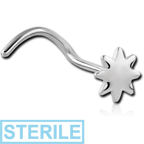 STERILE SURGICAL STEEL SUN CURVED NOSE STUD
