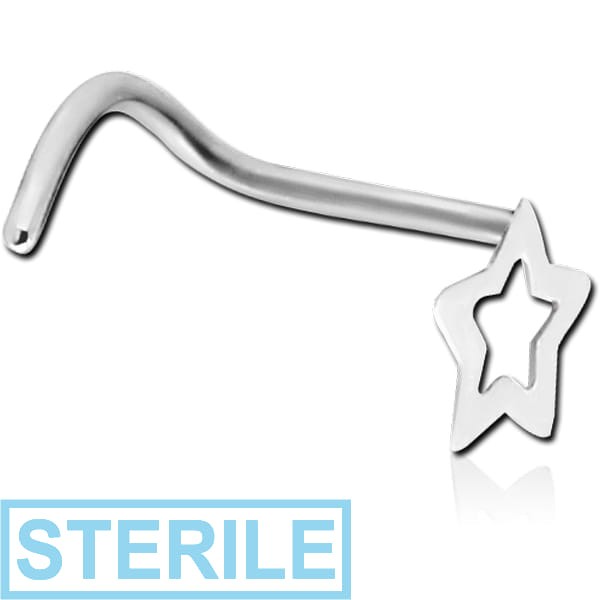 STERILE SURGICAL STEEL CURVED NOSE STUD