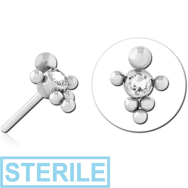 STERILE SURGICAL STEEL JEWELLED THREADLESS ATTACHMENT