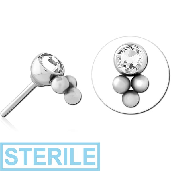 STERILE SURGICAL STEEL JEWELLED THREADLESS ATTACHMENT