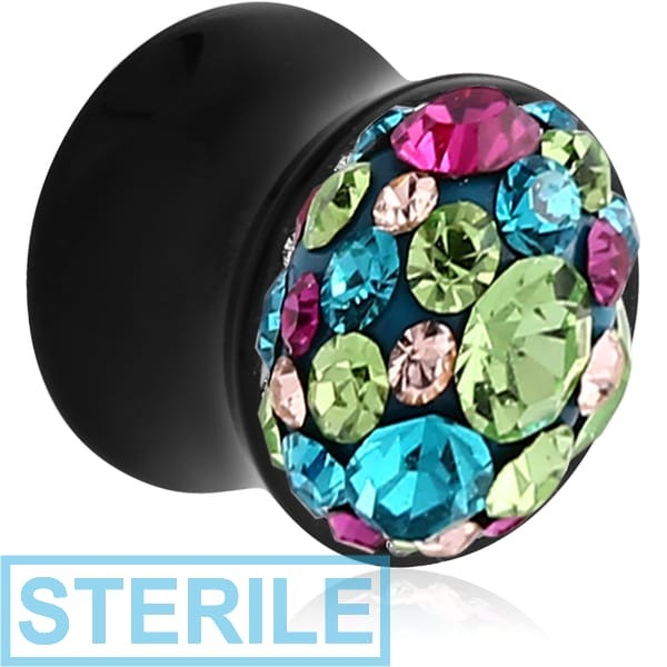 STERILE CRYSTALINE JEWELLED FLARED PLUG-CRYSTAL
