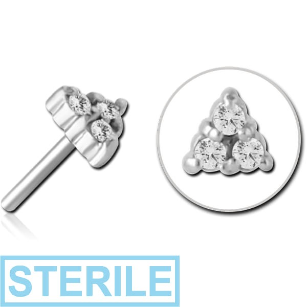 STERILE SURGICAL STEEL JEWELLED THREADLESS ATTACHMENT - TRIANGLE
