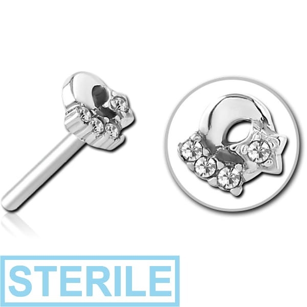 STERILE SURGICAL STEEL JEWELLED THREADLESS ATTACHMENT - PLAIN MOON AND STARS