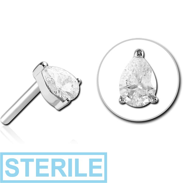 STERILE SURGICAL STEEL JEWELLED THREADLESS ATTACHMENT - DROP