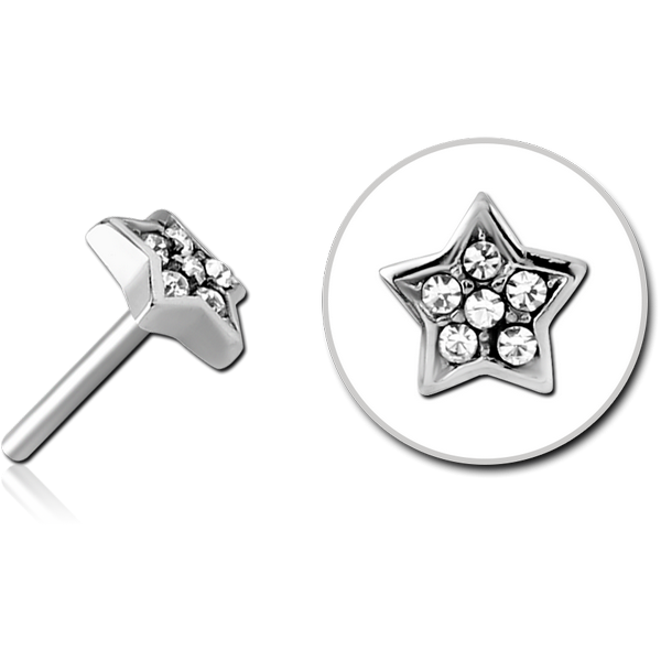 SURGICAL STEEL JEWELLED THREADLESS ATTACHMENT - STAR
