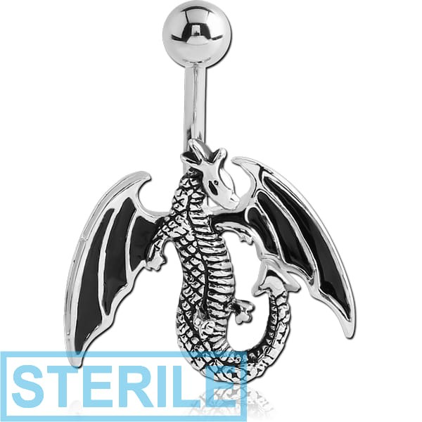 STERILE RHODIUM PLATED FASHION NAVEL BANANA