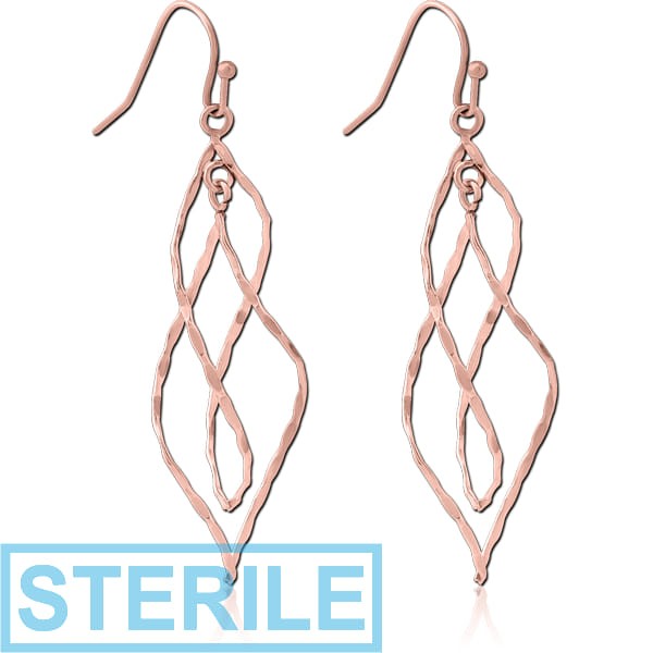 STERILE ROSE GOLD PVD COATED BRASS EARRINGS PAIR
