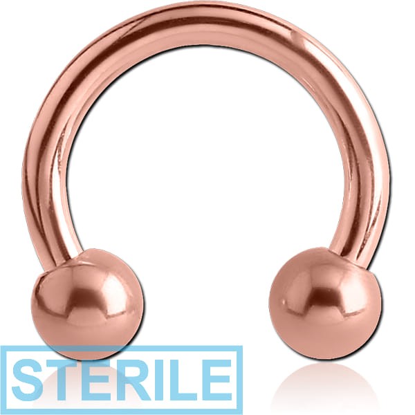 STERILE ROSE GOLD PVD COATED SURGICAL STEEL CIRCULAR BARBELL